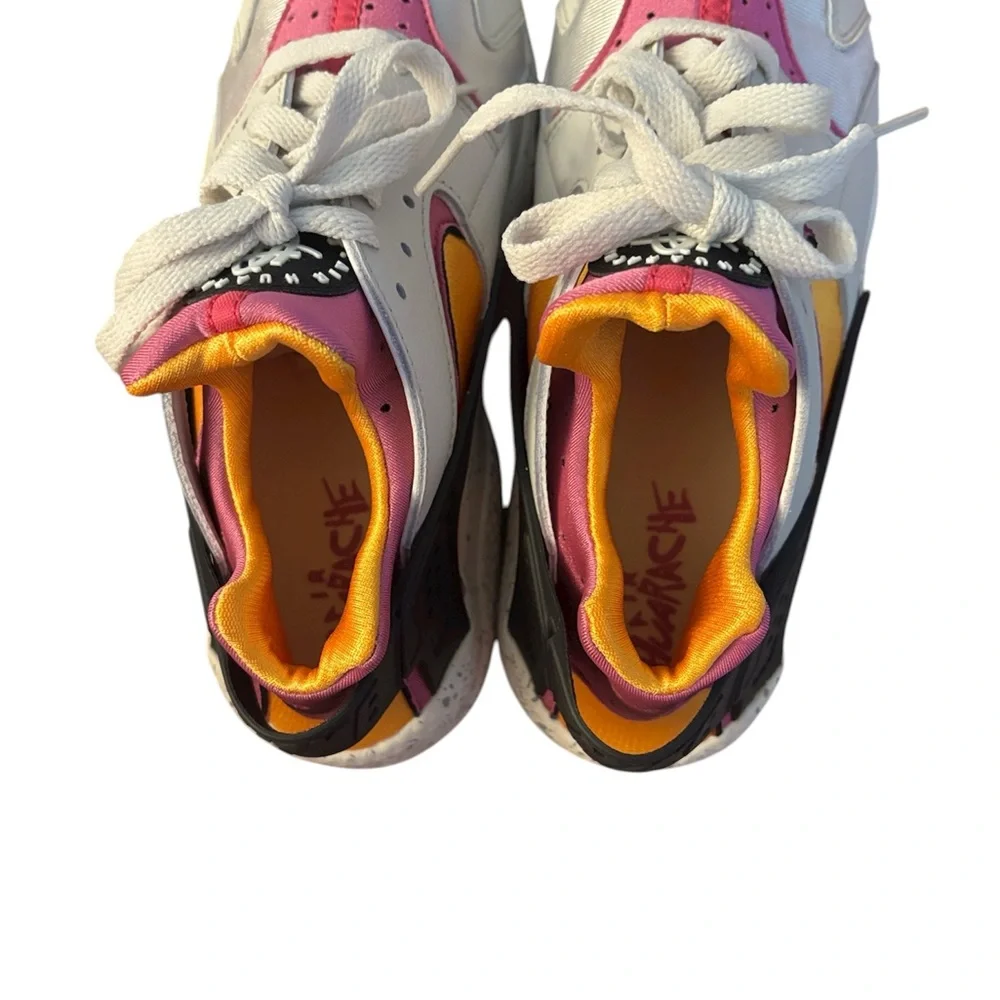 Nike Men’s Air Huarache Sneakers in Light Bone/Lethal Pink